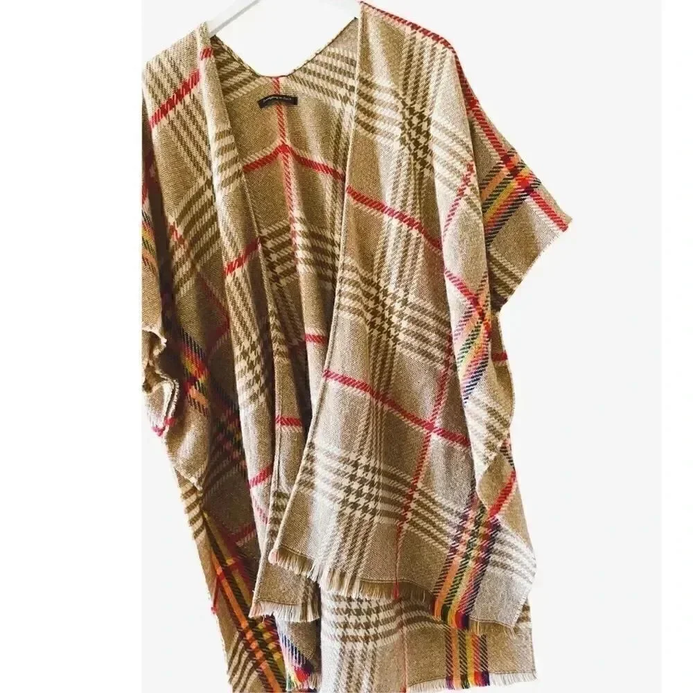 Do Everything In Love Striped Fringed Open Cover- Up Wrap